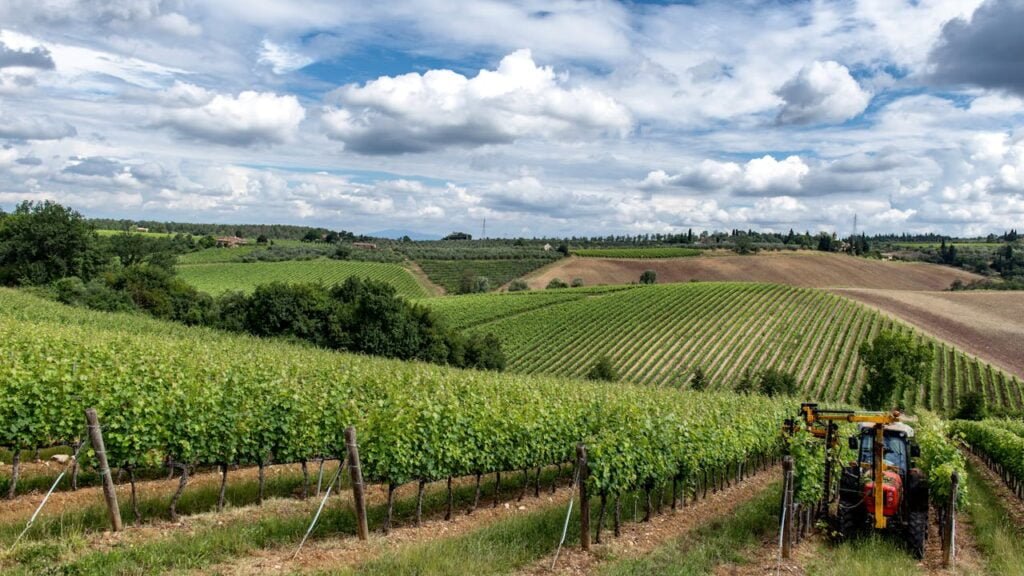 Agricultural field in hills representing climate change impacts on hilly regions. Climate change in hilly regions.