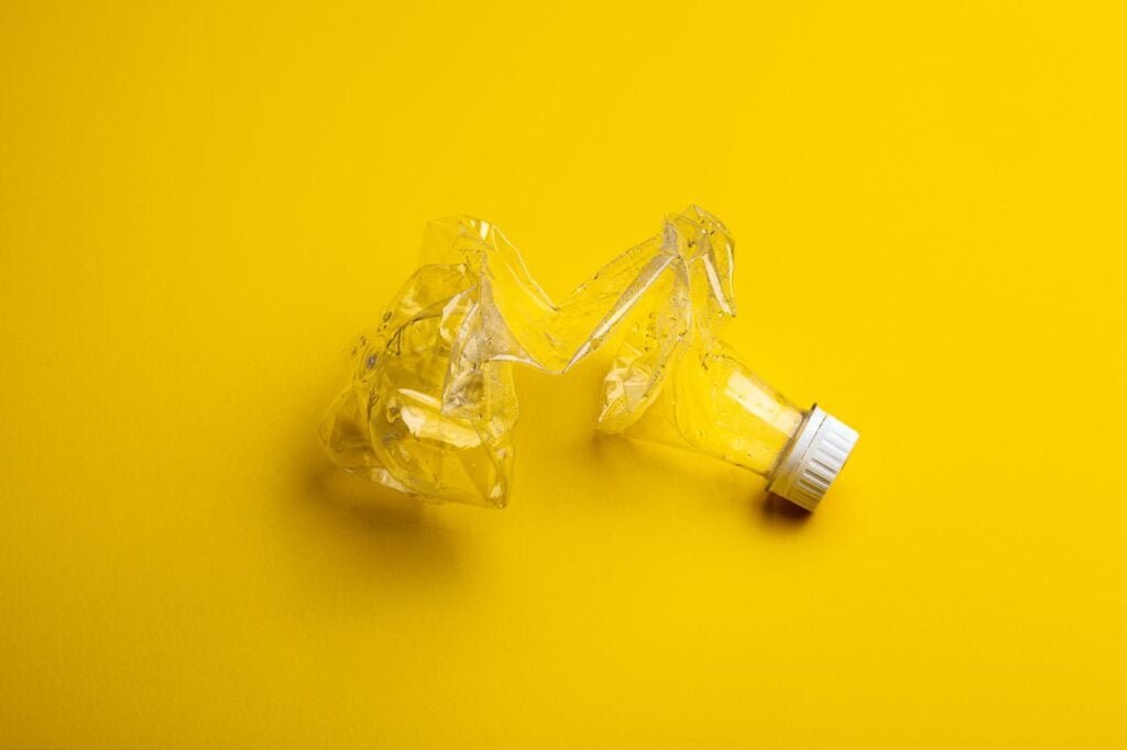 Clear Crushed Glass Bottle with White Cap