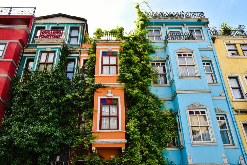 Colorful buildings to represent urban farming