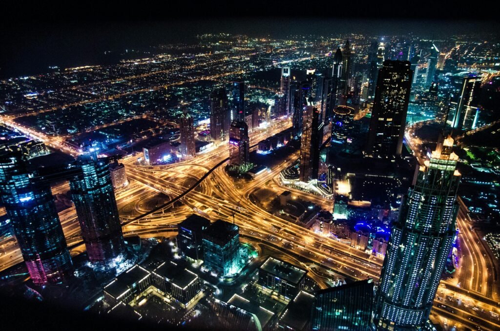 Timelapse Cityscape Photography during Night Time showing one of smart cities