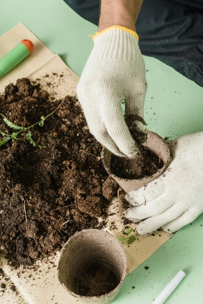 composting in garden at home