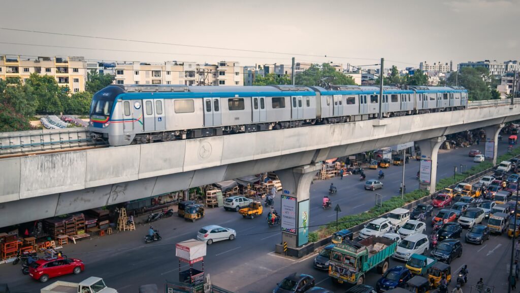 Metro Train in City, public transport in India