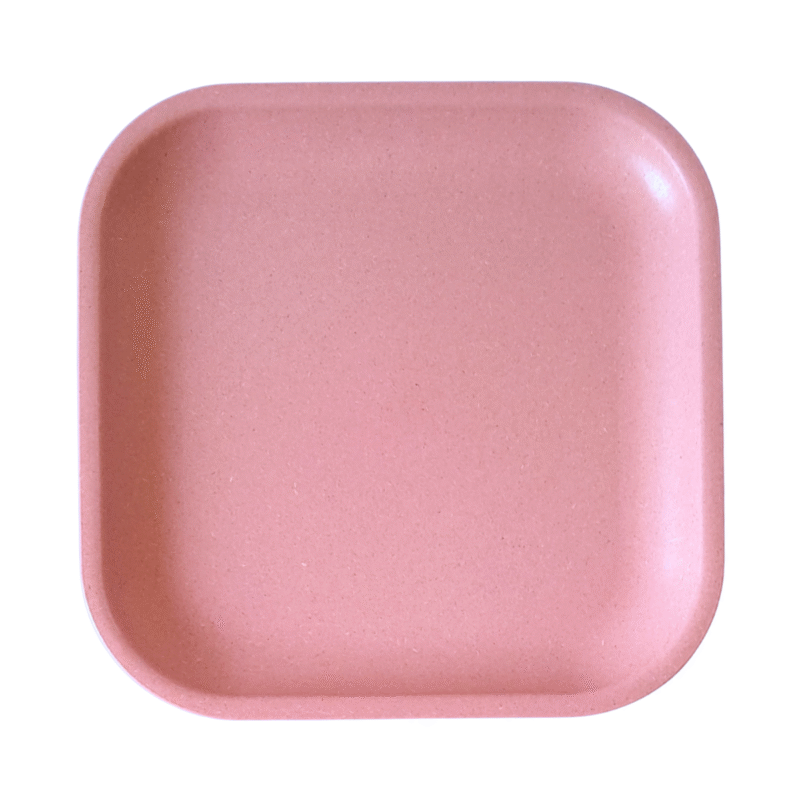 8-Inch Square Eco-Friendly Snack Plate – Bamboo & Rice Husk - Image 8