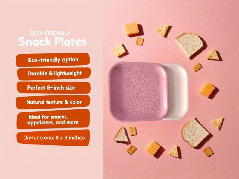 8-Inch Square Eco-Friendly Snack Plate – Bamboo & Rice Husk - Image 6