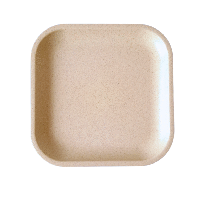 8-Inch Square Eco-Friendly Snack Plate – Bamboo & Rice Husk - Image 9