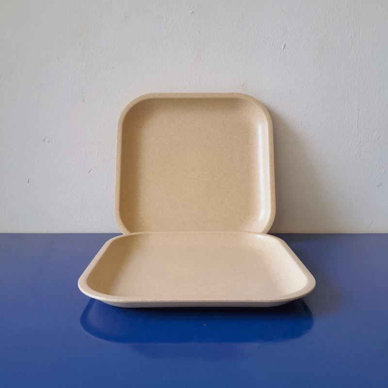 8-Inch Square Eco-Friendly Snack Plate – Bamboo & Rice Husk - Image 5