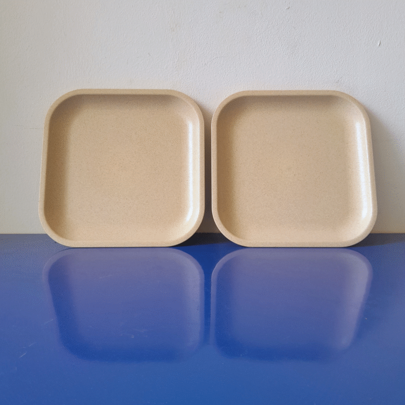 8-Inch Square Eco-Friendly Snack Plate – Bamboo & Rice Husk - Image 4